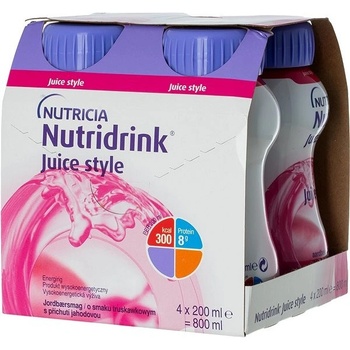NUTRIDRINK JUICE STYLE S PŘÍCHUTÍ JAHODOVOU POR SOL 4X200ML