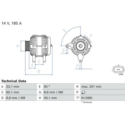 generátor BOSCH 0 986 085 200
