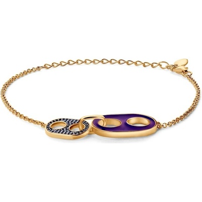 SAVICKI Náramok s príveskom pozlátené striebro so zirkónom 15 cm+5 cm - B-B-B0482-00572-925-Z