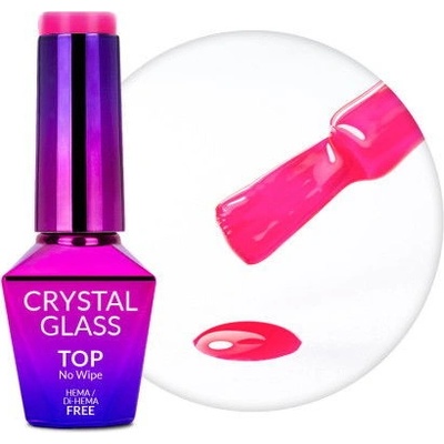 Molly Nails farebný top coat Crystal Glass ružový 10 g