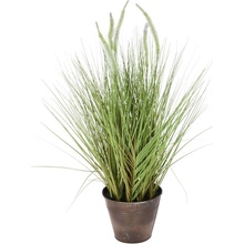 DekorStyle Umělá květina Grass White 60 cm zelená/bílá