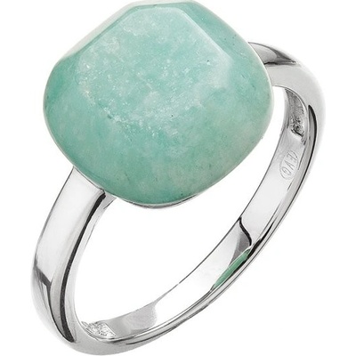Evolution Group Stříbrný prsten čtverec s pravým amazonitem 15028.3