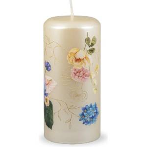 Unipar Бежова свещ , време на горене 73 h Flower Paradise - Unipar (Flower Paradise Ivory Pillar 70x150)