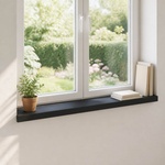 vidaXL Парапети за прозорци 2 бр. Черно 70 x 20 x 2 cm Солидно бук (42048335)