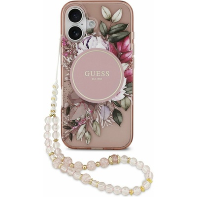 GUESS IML Flowers Strap MagSafe Задний Чехол за iPhone 17 Pink Guess | Rozov | ЖЕНИ | UNI