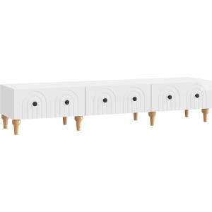 vidaXL ТВ шкаф Бял гланц 147 x 34, 5 x 30 см Инженерна дървесина (894249)