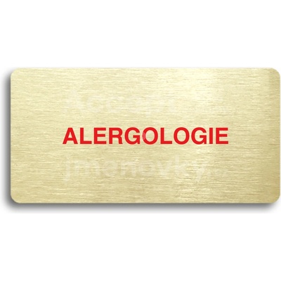 ACCEPT Piktogram ALERGOLOGIE - zlatá tabulka - barevný tisk bez rámečku