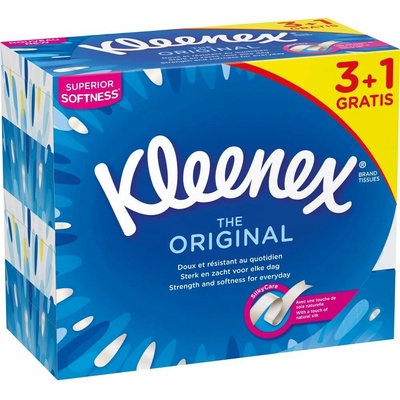 Kleenex Original papírové kapesníčky v krabičce 3-vrstvé 4 x 72 ks