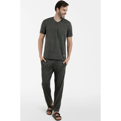 Italian Fashion pánske pyžamo Akord viskóza tmavosivá