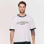 GymBeam Мъжка овърсайз тениска Varsity White S