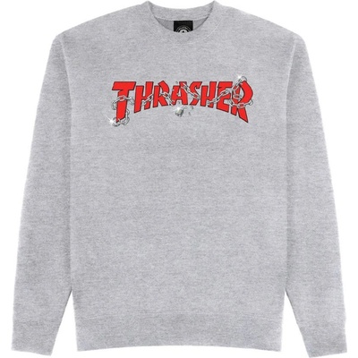 Thrasher CHAINS BY DANIEL SHEPARD CREWNECK Grey