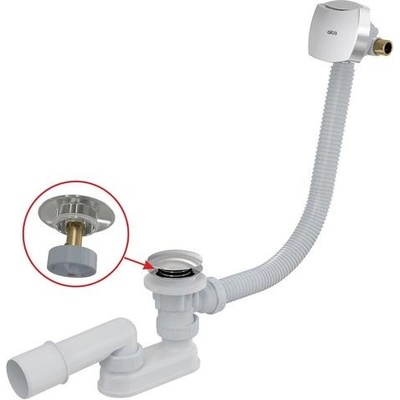 Alcadrain Vaňový sifón 57 cm click/clack s prepadom, chróm A509CKM