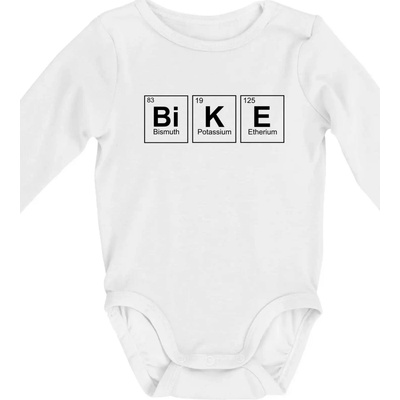 BiKE periodická tabuľka Body dojčenské s dlhým rukávom biele