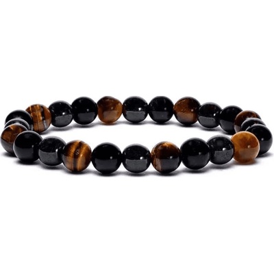 Milujeme Kameny Hematit obsidián černý a tygří oko náramek kulička NK82