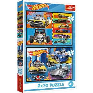 Trefl Детски пъзел Trefl от 2 x 70 части - Hot Wheels (34442) - ozone