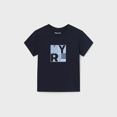 MAYORAL Тениска basic с къс ръкав в морско синьо за бебе момче с букви MYRL kids