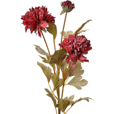 Dekorace umělá květina s červenými květy - 9*9*68 cm - Clayre & Eef
