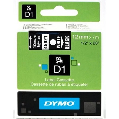 páska DYMO 45021 D1 White On Black Tape (12mm) (S0720610)