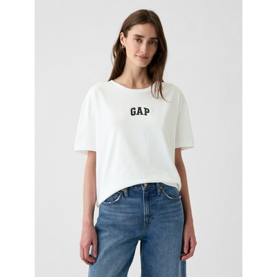 GAP Памучна тениска с логото на Gap GAP | Byal | ЖЕНИ | XXS