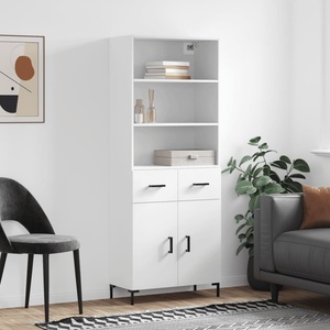 vidaXL Висок шкаф, бял, 69, 5x34x180 см, инженерно дърво (3200513)