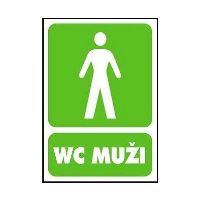 WC MUŽI 105x148mm samolepka