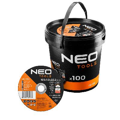 Режещи дискове за метал/INOX 125 x 1, 0 x 22, 2 mm, 41 A60-S-BF, кофа за 100 бр. Произведено в PL 08-722 (08-722)