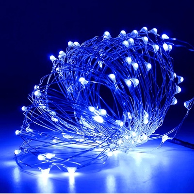 Micro LED декоративна лента с батерии 1м. , син цвят 10005022