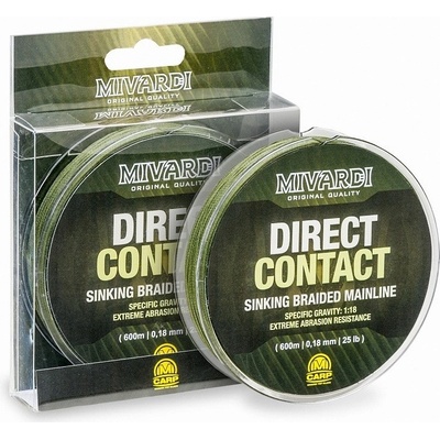 Mivardi šnúra Direct Contact Sinking Braid Green 600m 0,18mm