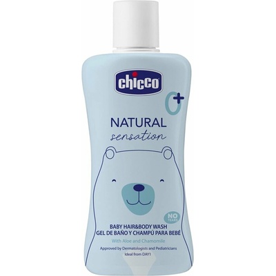 Chicco Šampón na vlasy a telo Natural Sensation s aloe a harmančekom 200 ml, 0 m+