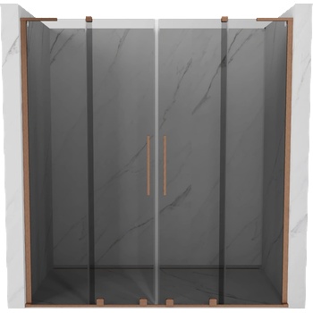 Mexen Velar L Duo плъзгащи се душ врати 200 см, графит, четкан мед - 871-200-003-42-65 (871-200-003-42-65)