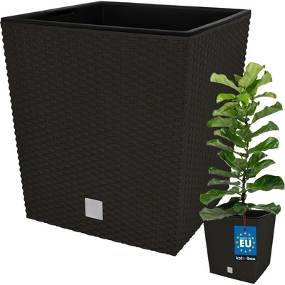 Prosperplast Květináč ratanový Rato low 32x32 cm hnědý
