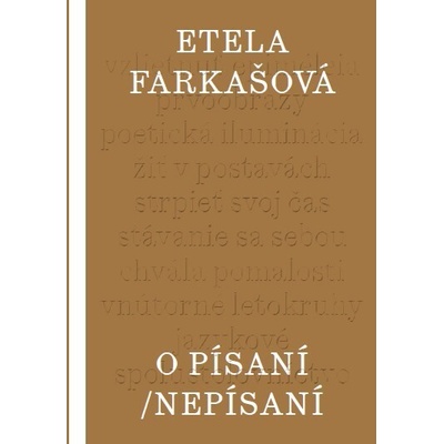 O písaní/nepísaní - Etela Farkašová