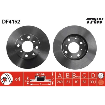 Brzdový kotúč TRW DF4152
