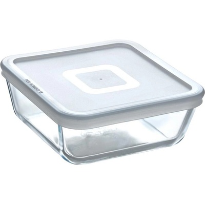 PYREX Dóza na potraviny s vekom štvorcová sklo číre 15 x 15 x 6 cm 0,8 l