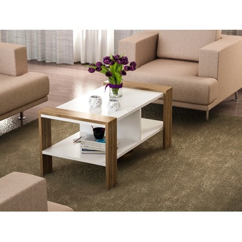 Image 1 of ASIR GROUP Масичка за кафе ERICA 42x90 cм бяла/кафява (AS1018)