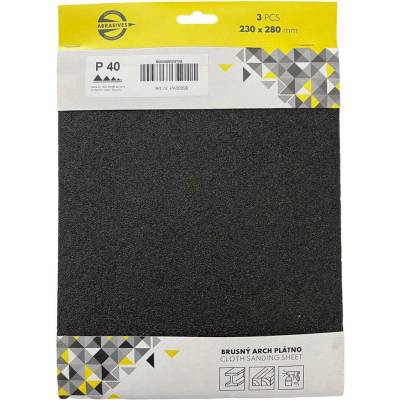 plátno brusné na kov,dřevo zr. 60, 230x280mm (3ks)