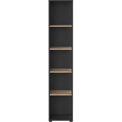Knižnica v dekore duba v antracitovo-prírodnej farbe 41x205 cm Sign – Tvilum