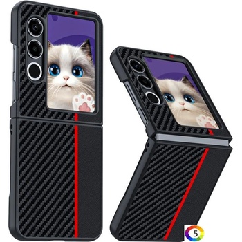 ZTE Калъф и Протектор за ZTE nubia Flip2 |Текстура от въглеродни влакна| Цвят: Черен, Златист, Червен, Жълт, Син