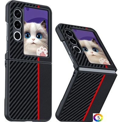 ZTE Калъф и Протектор за ZTE nubia Flip2 |Текстура от въглеродни влакна| Цвят: Черен, Златист, Червен, Жълт, Син