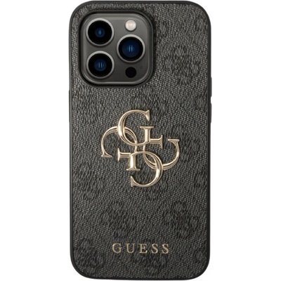 GUESS Предпазен калъф Guess PU 4G Metal Logo за iPhone 16 pro, сив