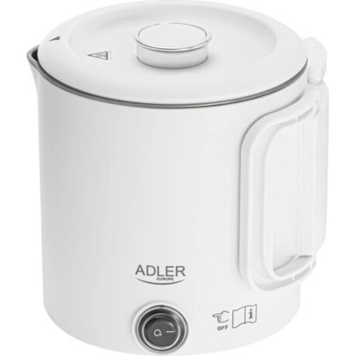 Adler AD 1388 W, 650 W, 0, 8 L, пластмаса, неръждаема стомана, бял, Електрическа кана за пътуване (AD 1388 W)