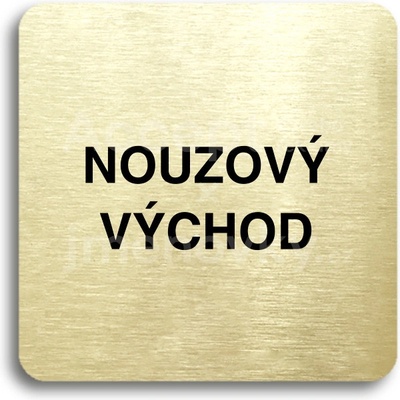 ACCEPT Piktogram nouzový východ - zlatá tabulka - černý tisk bez rámečku