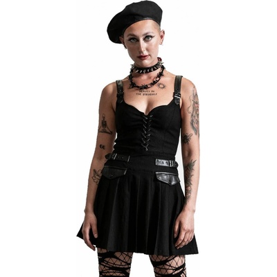 Killstar šaty Distortion Pleated