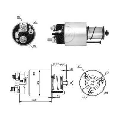 Spínač startéru D6RA110 Valeo 594449