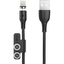 Foneng X62 3v1 magnetický USB na USB-C / Lightning / Micro USB , 2,4 A, 1m, bílý