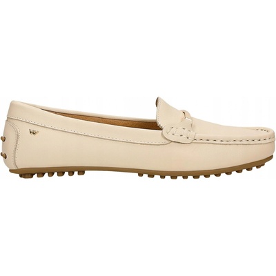Béžové dámské mokasíny na podrážce typu driver