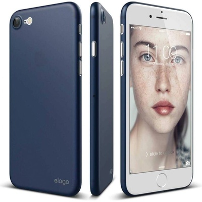 elago Inner Core Case - тънък полипропиленов кейс (0.3 mm) и HD покритие за iPhone 8, iPhone 7 (тъмносин)