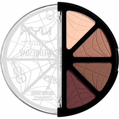 NYX Professional Makeup Wednesday Contour Palette kontúrovacia paletka na tvár 4 x 2,88 g