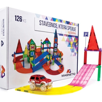 MagnetiQ Magnetická stavebnice 322560 Autodráha 126 ks