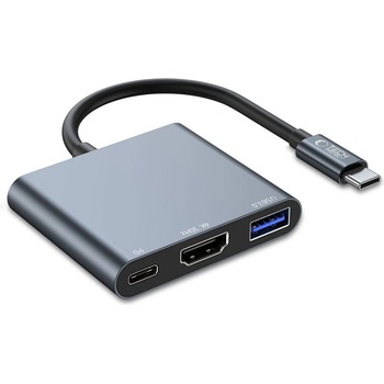 Tech-Protect Адаптер 3 в 1 за лаптопи с USB Type - C вход от Tech Protect V1-HUB 3 in 1 - Сив (9490713935248)